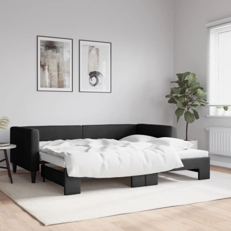 Sofá cama nido tela negro 90x190 cm de vidaXL, Camas y somieres - Ref: Foro24-3196590, Precio: 264,40 €, Descuento: %