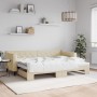 Trundle sofa bed cream fabric 80x200 cm by vidaXL, Beds and slatted bases - Ref: Foro24-3197425, Price: 264,53 €, Discount: %