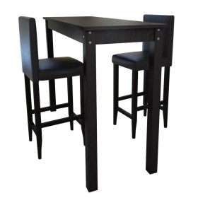 Bar table with 2 black bar chairs by vidaXL, Furniture sets for kitchens and dining rooms - Ref: Foro24-160727, Price: 275,31...