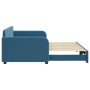 Blue velvet trundle sofa bed 90x200 cm by vidaXL, Beds and slatted bases - Ref: Foro24-3196928, Price: 320,99 €, Discount: %