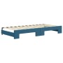 Blue velvet trundle sofa bed 90x200 cm by vidaXL, Beds and slatted bases - Ref: Foro24-3196928, Price: 320,99 €, Discount: %