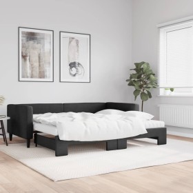 Sofá cama nido con colchón tela negro 90x190 cm de vidaXL, Camas y somieres - Ref: Foro24-3196608, Precio: 465,99 €, Descuent...