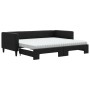 Sofá cama nido con colchón tela negro 90x190 cm de vidaXL, Camas y somieres - Ref: Foro24-3196608, Precio: 442,67 €, Descuent...