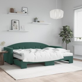 Sofá cama nido con colchón terciopelo verde oscuro 80x200 cm de vidaXL, Camas y somieres - Ref: Foro24-3197320, Precio: 412,7...