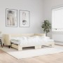 Trundle sofa bed with cream fabric mattress 90x200 cm by vidaXL, Beds and slatted bases - Ref: Foro24-3196600, Price: 546,99 ...