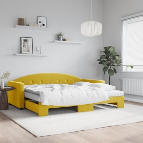 Trundle sofa bed with yellow velvet mattress 90x200 cm by vidaXL, Beds and slatted bases - Ref: Foro24-3197330, Price: 473,99...