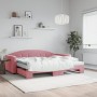 Ausziehbares Schlafsofa mit rosa Samtmatratze 90x200 cm von vidaXL, Betten und Lattenroste - Ref: Foro24-3197328, Preis: 428,...