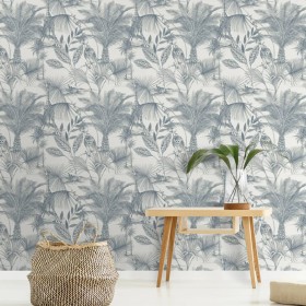 DUTCH WALLCOVERINGS Blaue und weiße Kidatu-Tapete von DUTCH WALLCOVERINGS, Bemaltes Papier - Ref: Foro24-437437, Preis: 34,99...