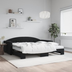 Sofá cama nido con colchón terciopelo negro 100x200 cm de vidaXL, Camas y somieres - Ref: Foro24-3197336, Precio: 461,99 €, D...