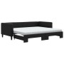 Trundle sofa bed with black fabric mattress 90x200 cm by vidaXL, Beds and slatted bases - Ref: Foro24-3196598, Price: 421,36 ...