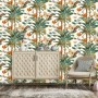 DUTCH WALLCOVERINGS Tapete mit tropischen Palmen in Grün und Orange von DUTCH WALLCOVERINGS, Bemaltes Papier - Ref: Foro24-43...