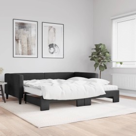 Trundle sofa bed with black fabric mattress 100x200 cm by vidaXL, Beds and slatted bases - Ref: Foro24-3196603, Price: 449,99...