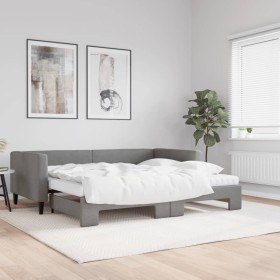 Sofá cama nido con colchón tela gris oscuro 90x200 cm de vidaXL, Camas y somieres - Ref: Foro24-3196597, Precio: 447,99 €, De...