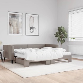 Trundle sofa bed with taupe gray fabric mattress 90x200 cm by vidaXL, Beds and slatted bases - Ref: Foro24-3196599, Price: 43...