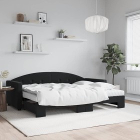 Trundle sofa bed with black velvet mattress 80x200 cm by vidaXL, Beds and slatted bases - Ref: Foro24-3197322, Price: 415,99 ...