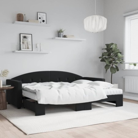 Sofá cama nido con colchón terciopelo negro 80x200 cm de vidaXL, Camas y somieres - Ref: Foro24-3197322, Precio: 415,03 €, De...