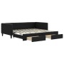 Trundle sofa bed with drawers black fabric 100x200 cm by vidaXL, Beds and slatted bases - Ref: Foro24-3196621, Price: 333,11 ...