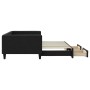 Trundle sofa bed with drawers black fabric 100x200 cm by vidaXL, Beds and slatted bases - Ref: Foro24-3196621, Price: 333,11 ...