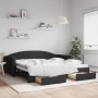 Trundle sofa bed with drawers black fabric 100x200 cm by vidaXL, Beds and slatted bases - Ref: Foro24-3197231, Price: 340,99 ...