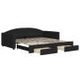 Trundle sofa bed with drawers black fabric 100x200 cm by vidaXL, Beds and slatted bases - Ref: Foro24-3197231, Price: 340,99 ...