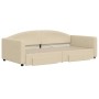 Trundle sofa bed with drawers cream fabric 100x200 cm by vidaXL, Beds and slatted bases - Ref: Foro24-3197233, Price: 335,33 ...