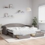 Trundle sofa bed with drawers taupe gray fabric 100x200 cm by vidaXL, Beds and slatted bases - Ref: Foro24-3197232, Price: 33...