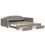 Trundle sofa bed with drawers taupe gray fabric 100x200 cm by vidaXL, Beds and slatted bases - Ref: Foro24-3197232, Price: 33...