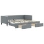 Trundle sofa bed with drawers light gray fabric 90x190 cm by vidaXL, Beds and slatted bases - Ref: Foro24-3196624, Price: 311...