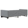 Trundle sofa bed with drawers light gray fabric 90x190 cm by vidaXL, Beds and slatted bases - Ref: Foro24-3196624, Price: 311...