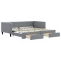 Sofá cama nido con cajones tela gris claro 100x200 cm de vidaXL, Camas y somieres - Ref: Foro24-3196619, Precio: 328,38 €, De...