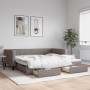 Trundle sofa bed with drawers taupe gray fabric 100x200 cm by vidaXL, Beds and slatted bases - Ref: Foro24-3196622, Price: 37...