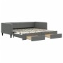 Trundle sofa bed with drawers dark gray fabric 100x200 cm by vidaXL, Beds and slatted bases - Ref: Foro24-3196620, Price: 374...