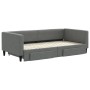 Sofá cama nido con cajones tela gris oscuro 100x200 cm de vidaXL, Camas y somieres - Ref: Foro24-3196620, Precio: 374,30 €, D...