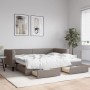 Sofá cama nido con cajones tela gris taupe 90x200 cm de vidaXL, Camas y somieres - Ref: Foro24-3196617, Precio: 337,58 €, Des...