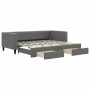 Sofá cama nido con cajones tela gris oscuro 90x200 cm de vidaXL, Camas y somieres - Ref: Foro24-3196615, Precio: 369,03 €, De...