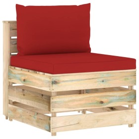 Ecksofa mit grau imprägnierten Holzkissen von vidaXL, Modulare Sofas für den Außenbereich - Ref: Foro24-3074513, Preis: 83,27...