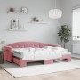 Sofá cama nido con colchón terciopelo rosa 80x200 cm de vidaXL, Camas y somieres - Ref: Foro24-3197321, Precio: 447,70 €, Des...