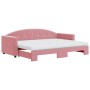 Trundle sofa bed with pink velvet mattress 80x200 cm by vidaXL, Beds and slatted bases - Ref: Foro24-3197321, Price: 447,70 €...