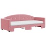 Trundle sofa bed with pink velvet mattress 80x200 cm by vidaXL, Beds and slatted bases - Ref: Foro24-3197321, Price: 447,70 €...