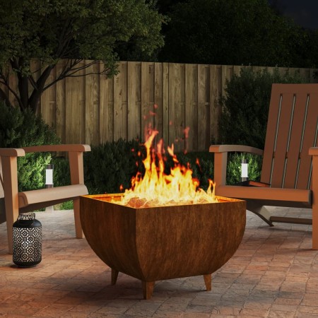 Brasero de acero corten 50x50x37 cm de vidaXL, Chimeneas - Ref: Foro24-824542, Precio: 55,02 €, Descuento: %