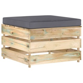 Sectional ottoman with green impregnated wood cushion by vidaXL, Modular outdoor sofas - Ref: Foro24-3074519, Price: 59,04 €,...