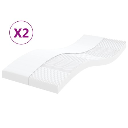 Foam mattresses 2 units 7 zones hardness 20 ILD 100x200 cm by vidaXL, Mattresses - Ref: Foro24-356364, Price: 168,52 €, Disco...