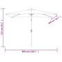 Garden umbrella with metal pole 300x200 cm in taupe gray. by vidaXL, Umbrellas - Ref: Foro24-44502, Price: 62,77 €, Discount: %