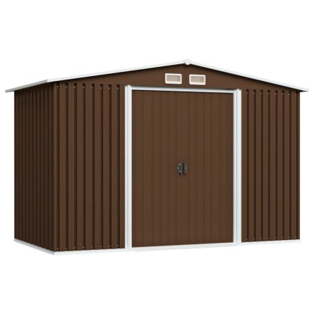 Garden storage shed, brown steel, 257x205x178 cm by vidaXL, Sheds - Ref: Foro24-47031, Price: 325,56 €, Discount: %