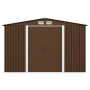 Garden storage shed, brown steel, 257x205x178 cm by vidaXL, Sheds - Ref: Foro24-47031, Price: 325,56 €, Discount: %