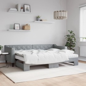 Trundle sofa bed with light gray fabric mattress 80x200 cm by vidaXL, Beds and slatted bases - Ref: Foro24-3197439, Price: 43...