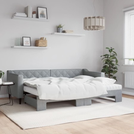 Sofá cama nido con colchón tela gris claro 80x200 cm de vidaXL, Camas y somieres - Ref: Foro24-3197439, Precio: 449,01 €, Des...