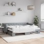 Trundle sofa bed with light gray fabric mattress 80x200 cm by vidaXL, Beds and slatted bases - Ref: Foro24-3197439, Price: 41...