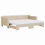 Trundle sofa bed with cream fabric mattress 80x200 cm by vidaXL, Beds and slatted bases - Ref: Foro24-3197443, Price: 422,06 ...