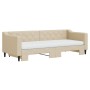 Trundle sofa bed with cream fabric mattress 80x200 cm by vidaXL, Beds and slatted bases - Ref: Foro24-3197443, Price: 422,06 ...